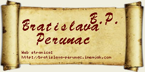 Bratislava Perunac vizit kartica